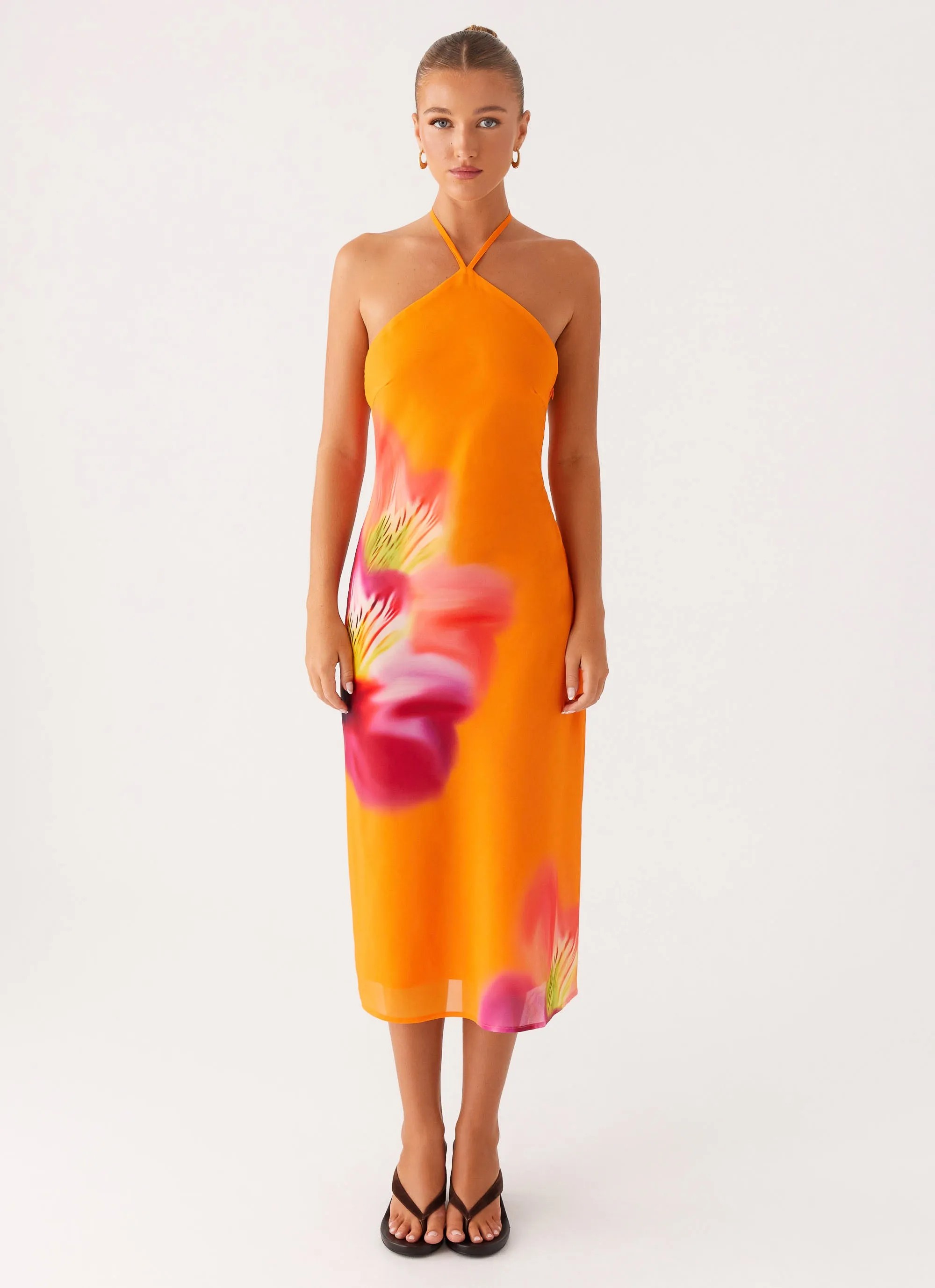 Kea Midi Dress - Orange Tropical sold by Peppermayo product image thumbnail 3