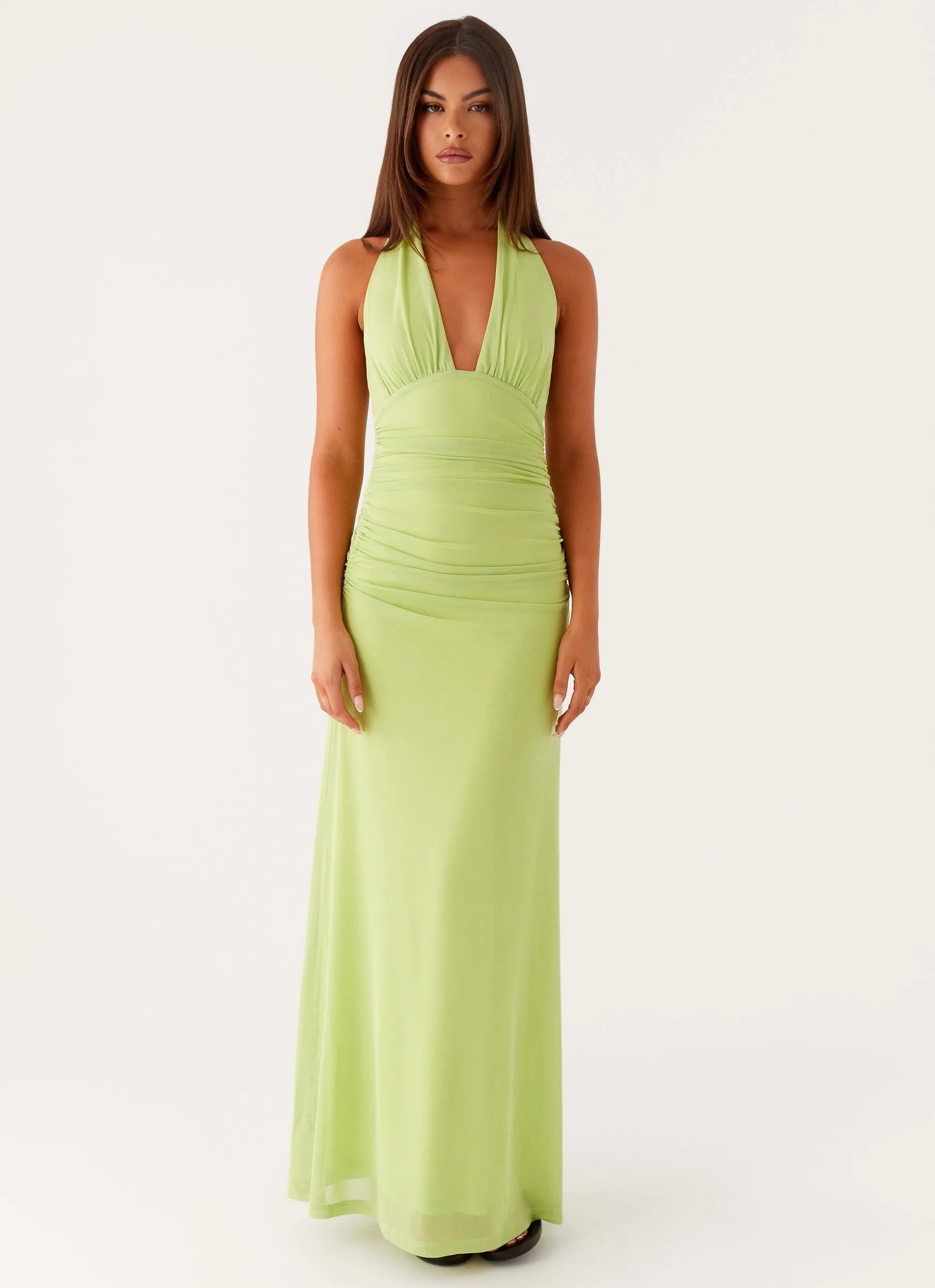 Kerrie Maxi Dress - Lime sold by Peppermayo