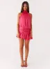 Willow Chiffon Mini Dress - Fuchsia sold by Peppermayo