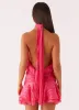 Willow Chiffon Mini Dress - Fuchsia sold by Peppermayo