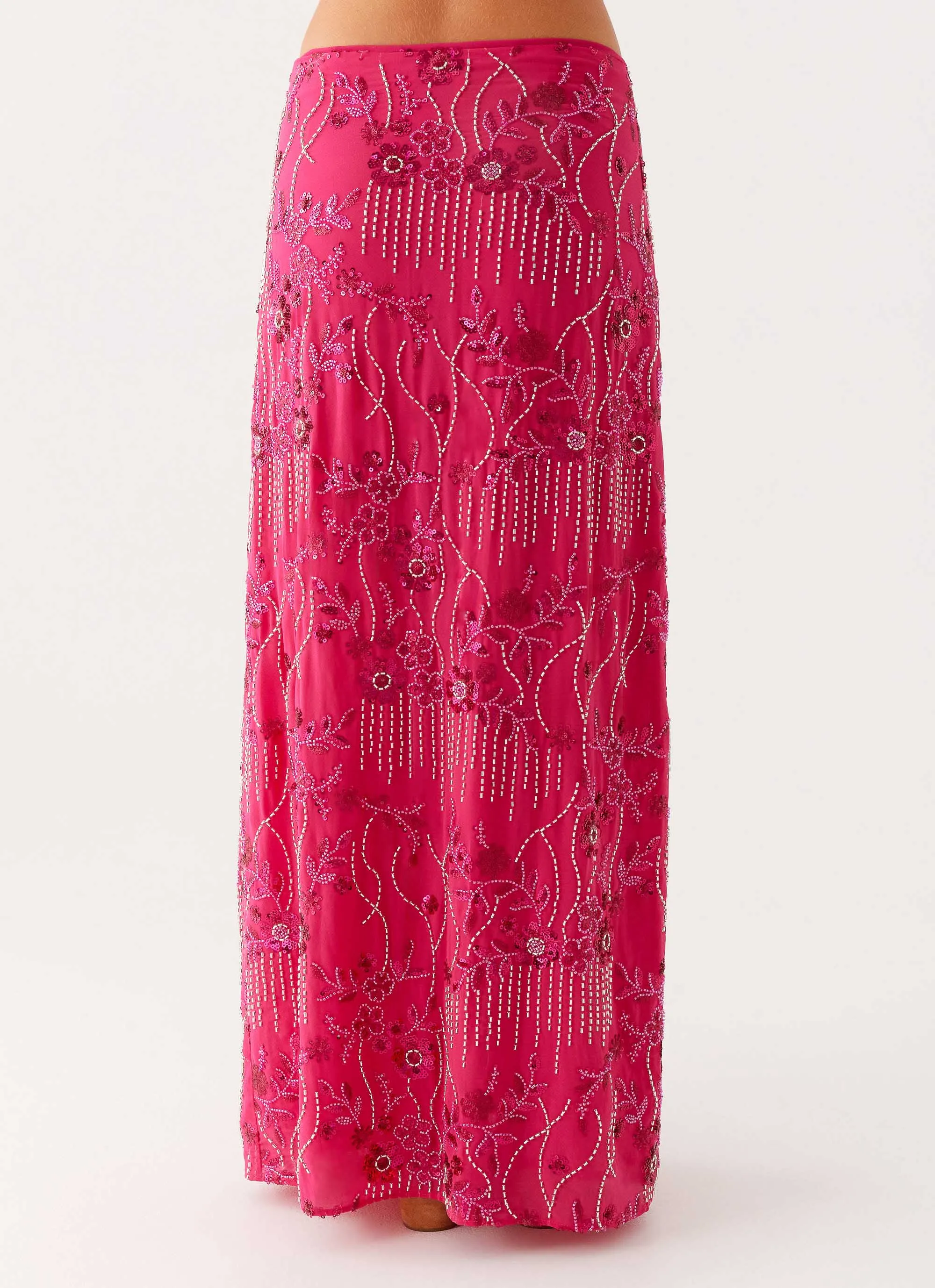 Corinna Low Rise Sequin Maxi Skirt - Fuschia sold by Peppermayo product image thumbnail 5