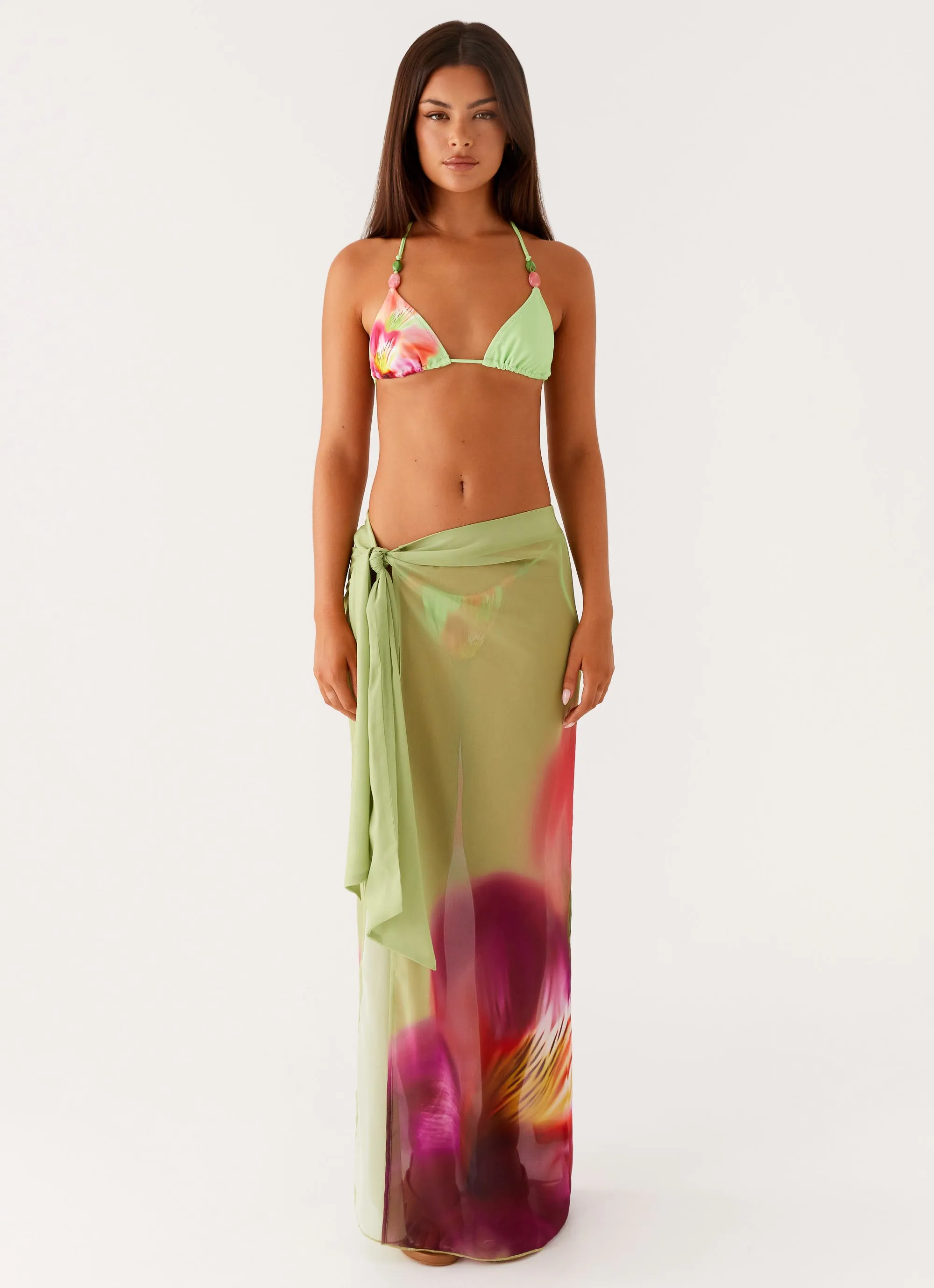 Low Tide Sarong Maxi Skirt - Green Tropical sold by Peppermayo product image thumbnail 4