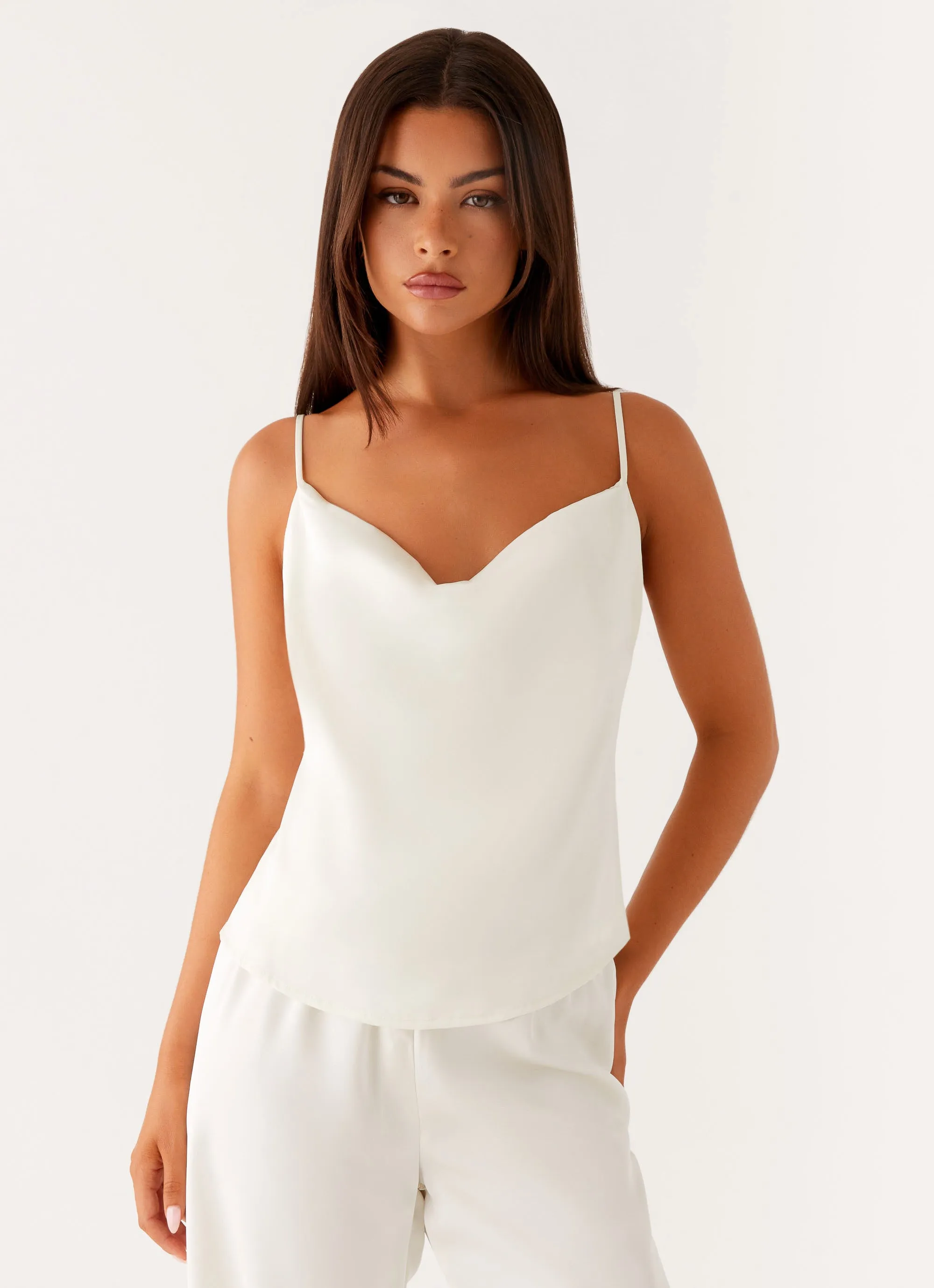 Kaia Cowl Neck Top - Butter sold by Peppermayo