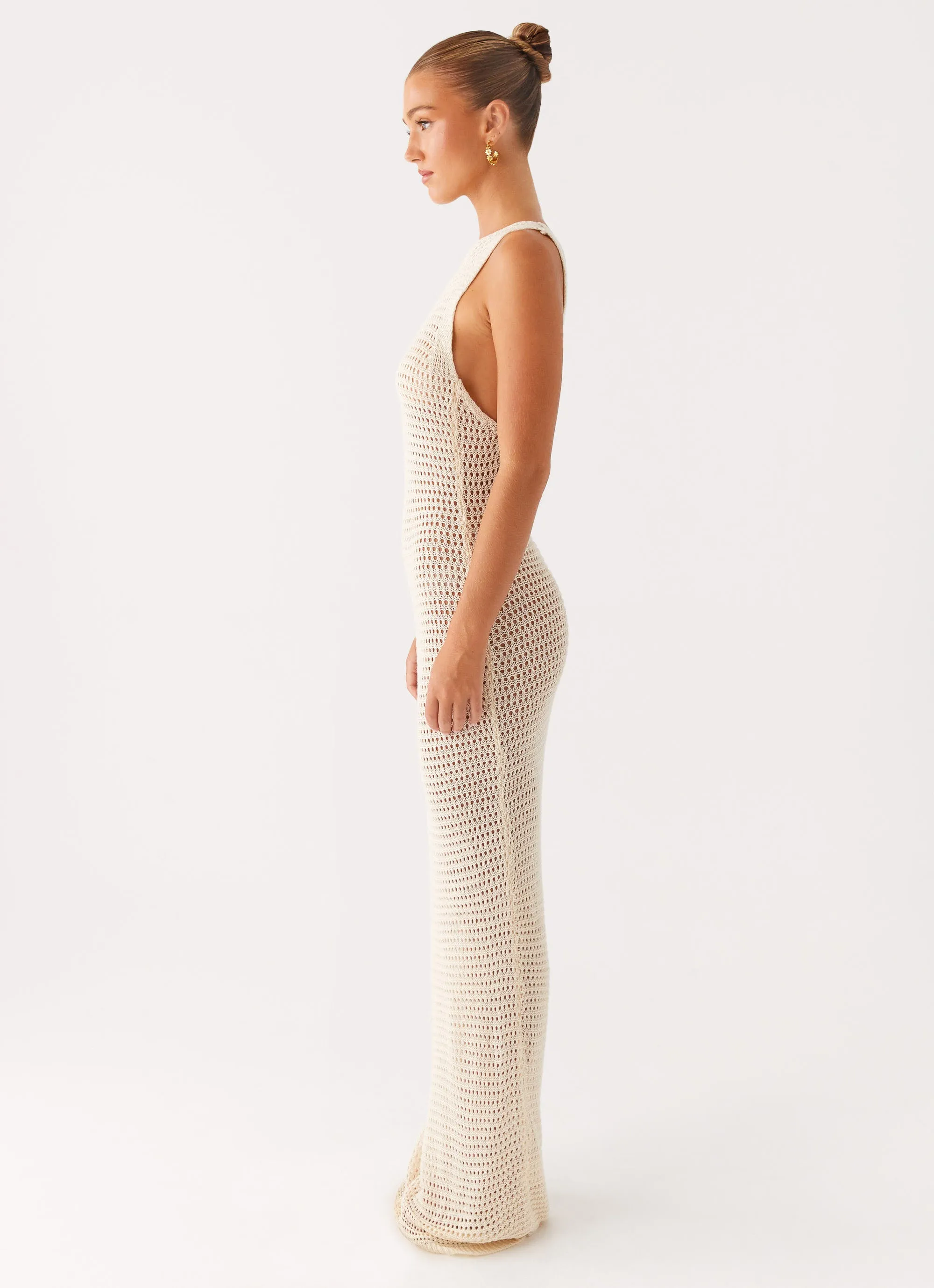 Beach House Crochet Maxi Dress - White sold by Peppermayo product image thumbnail 3