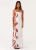 Aster Bloom Maxi Dress - Bloom Wave Print sold by Peppermayo