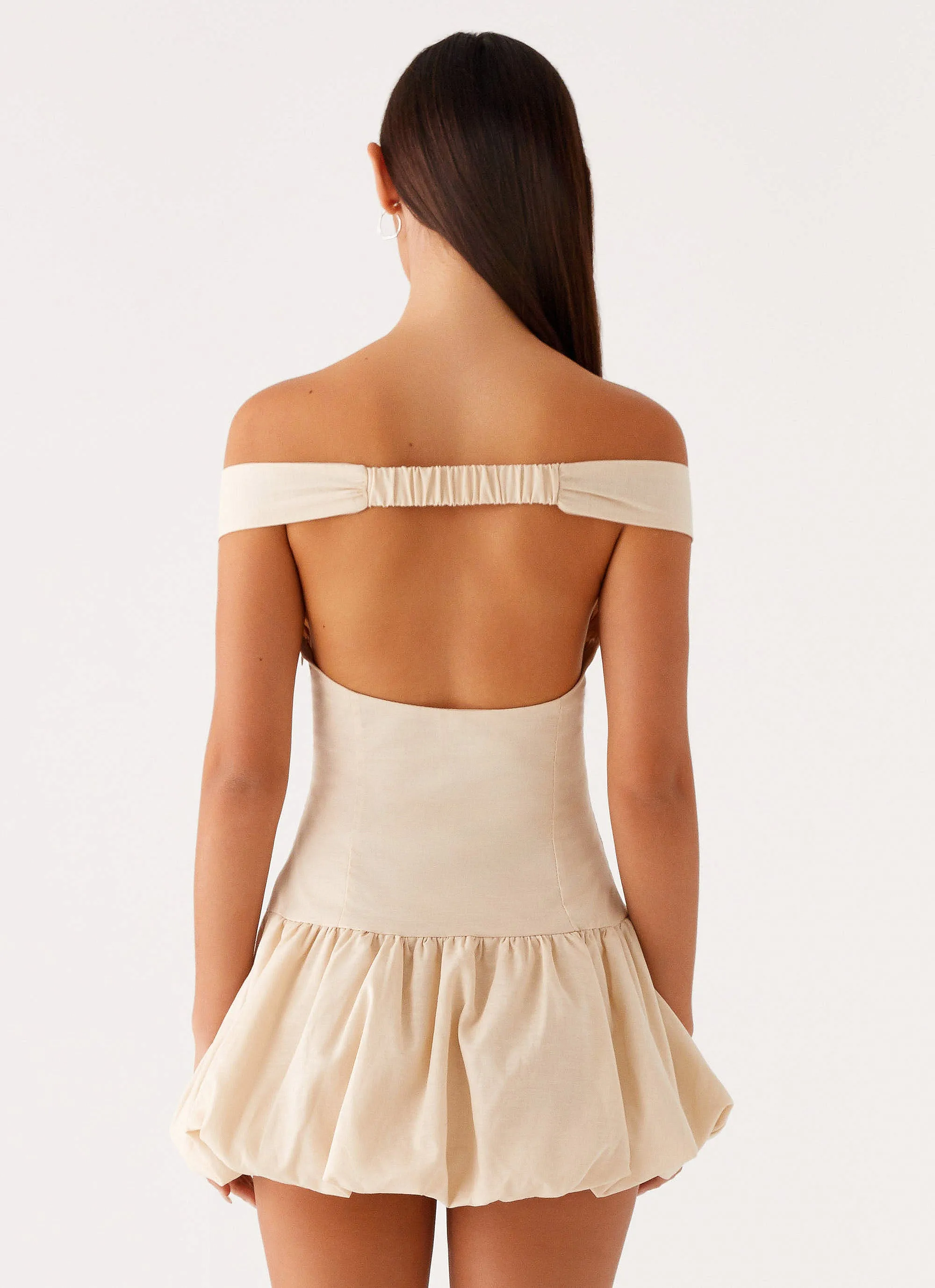 Endless Romance Off Shoulder Mini Dress - Butter sold by Peppermayo product image thumbnail 3