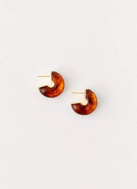 Hugo Earrings - Brown sold by Peppermayo