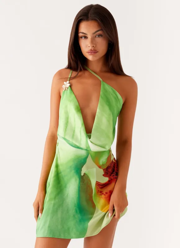 Aiva Mini Dress - Green Floral sold by Peppermayo