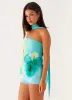 Blaise Scarf Top - Turquoise Floral sold by Peppermayo