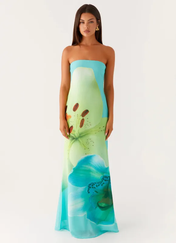 Darcy Maxi Dress - Turquoise Floral sold by Peppermayo