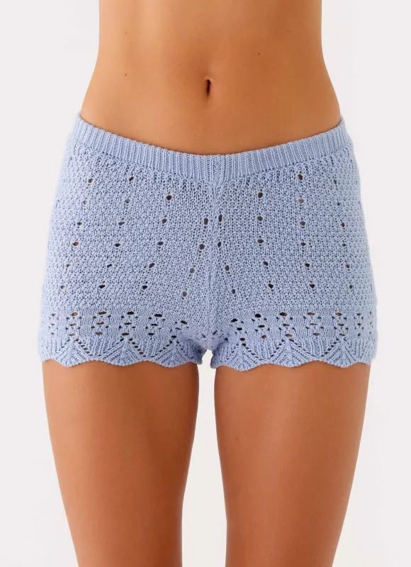 Oakley Low Rise Mini Shorts - Blue sold by Peppermayo