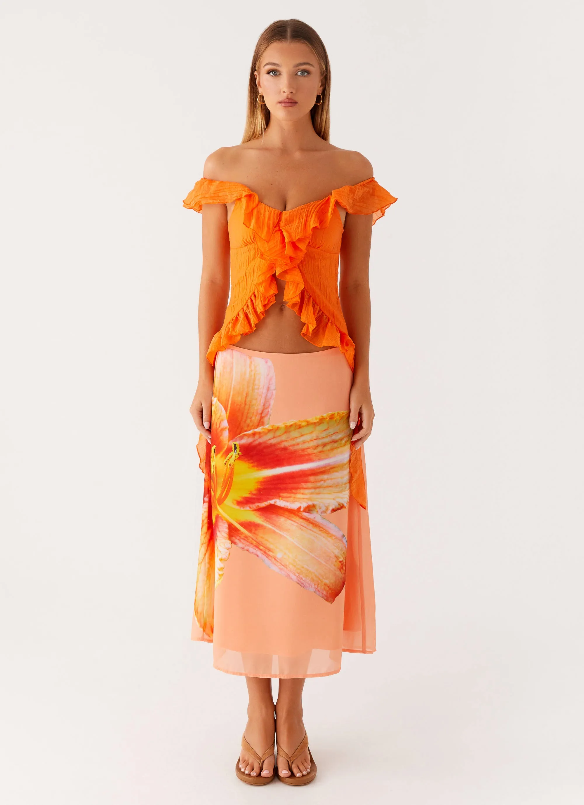 Dylan Off Shoulder Top - Orange sold by Peppermayo product image thumbnail 4