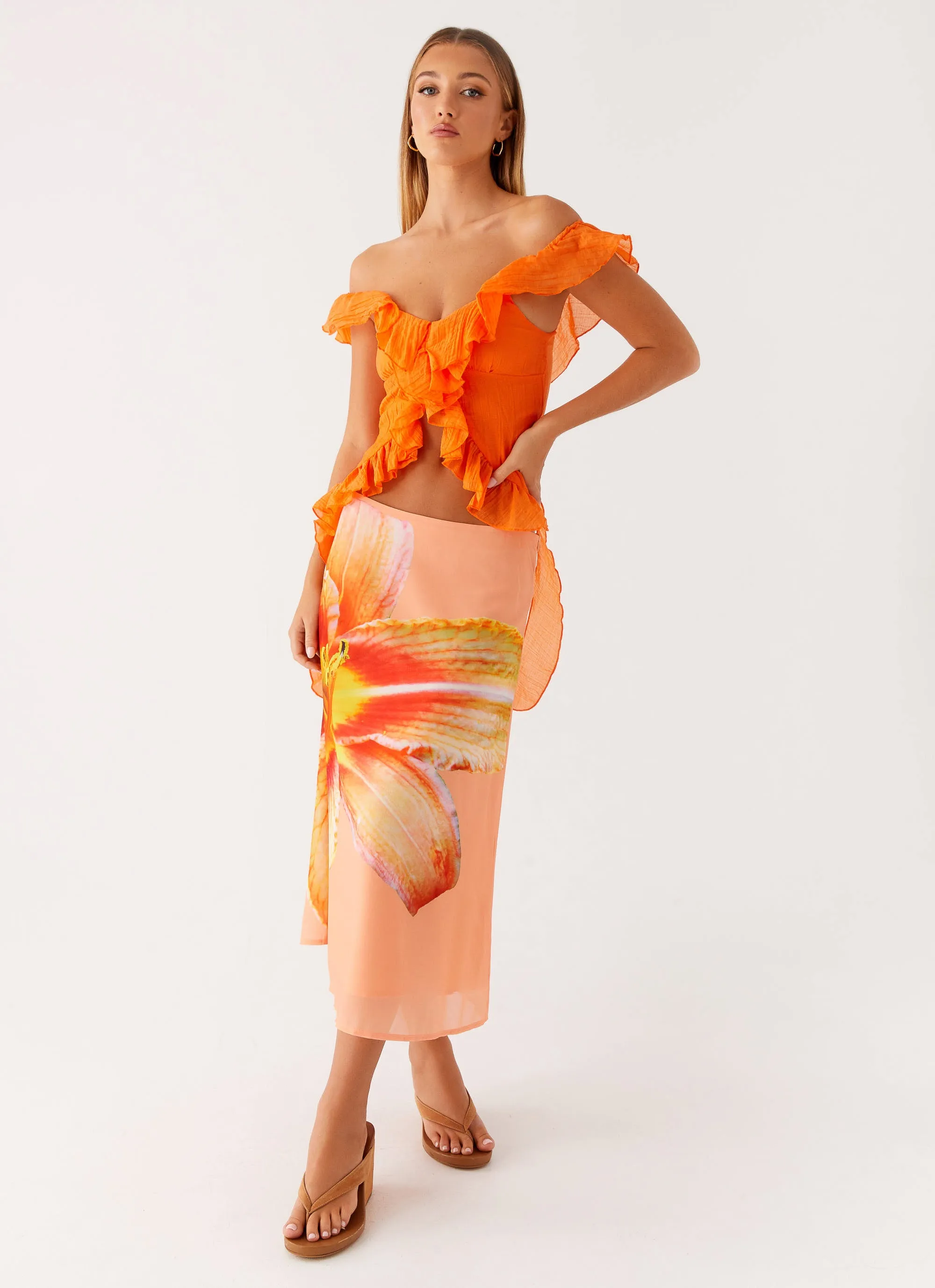 Dylan Off Shoulder Top - Orange sold by Peppermayo product image thumbnail 5