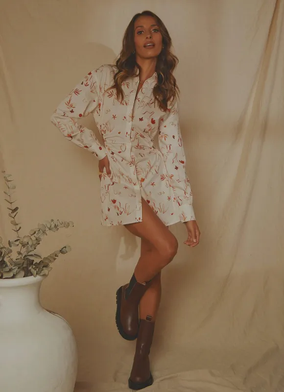 Corfu Linen Shirt Dress - Safari sold by Peppermayo