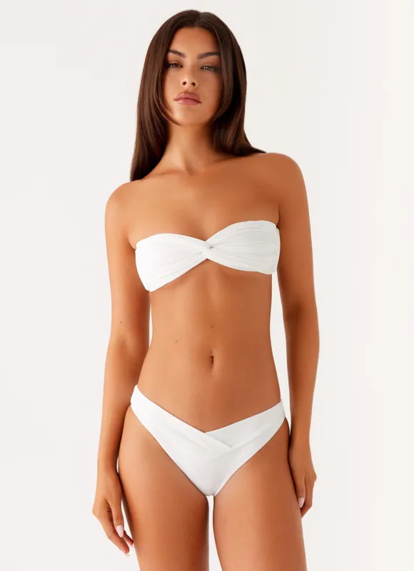 Delta Bikini Bottoms - White sold by Peppermayo