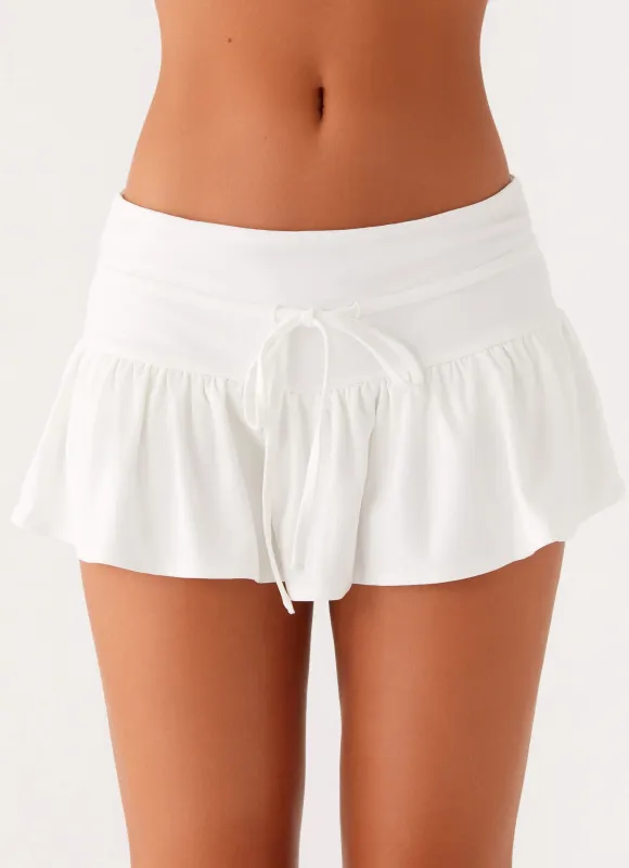 Landon Mini Skort - White sold by Peppermayo