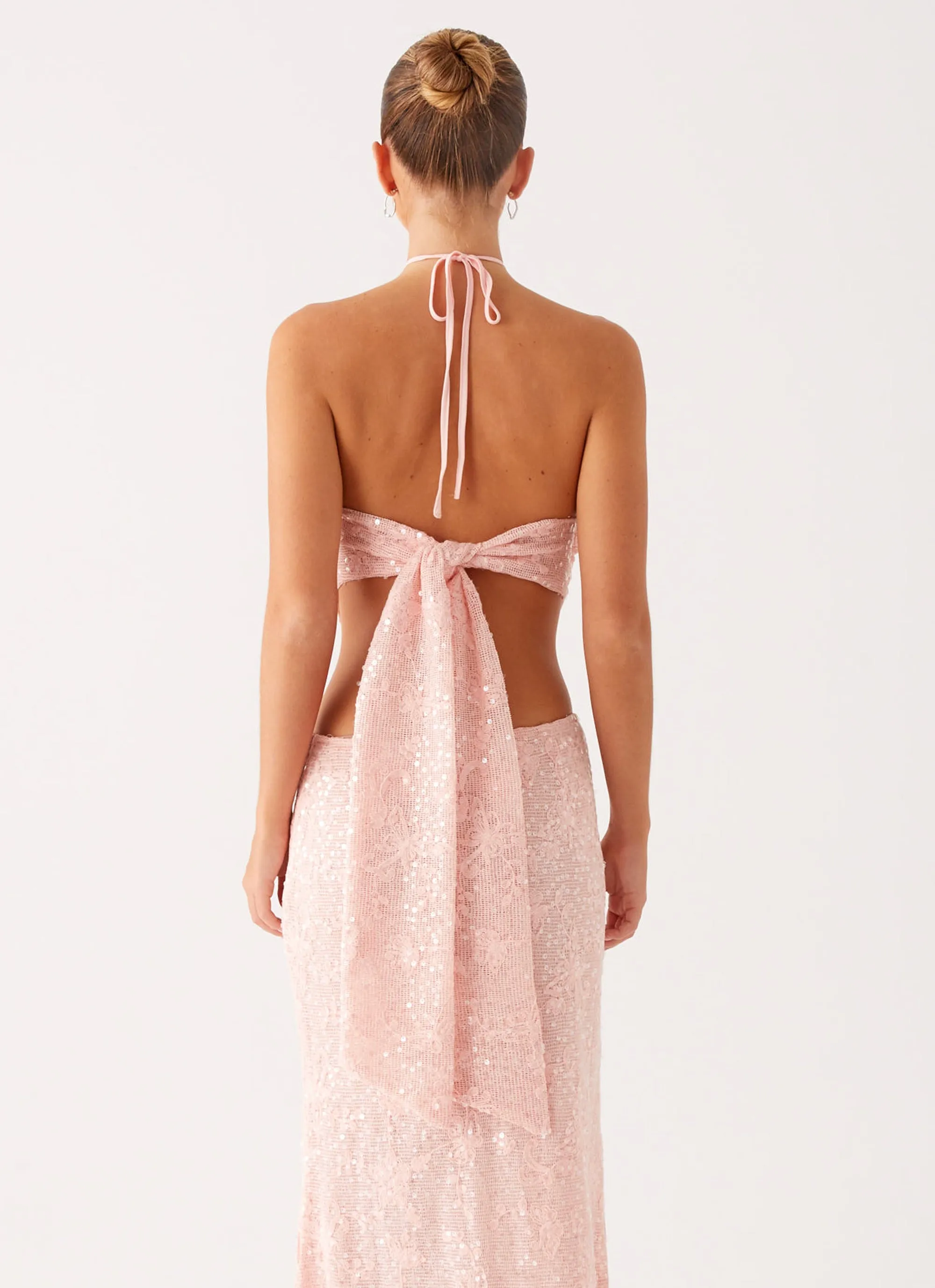 Queenie Sequin Halter Top - Pink sold by Peppermayo product image thumbnail 4