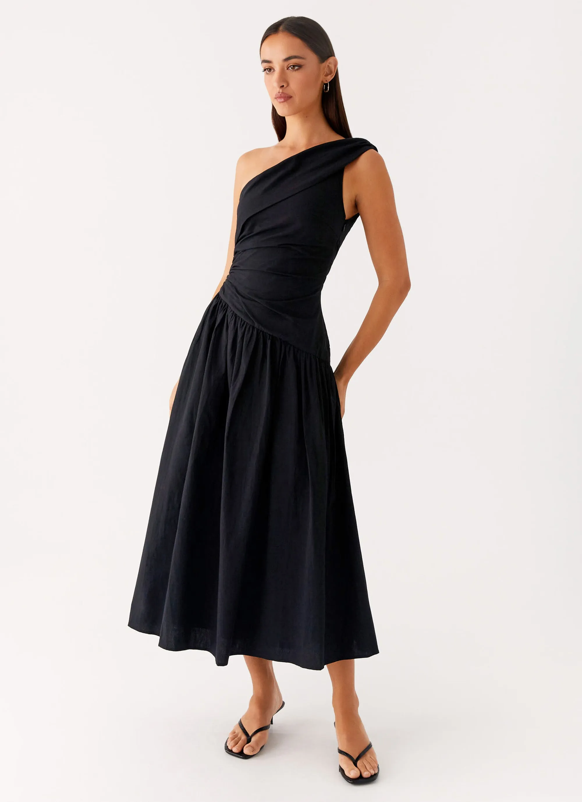 Janessa Midi Dress - Black sold by Peppermayo