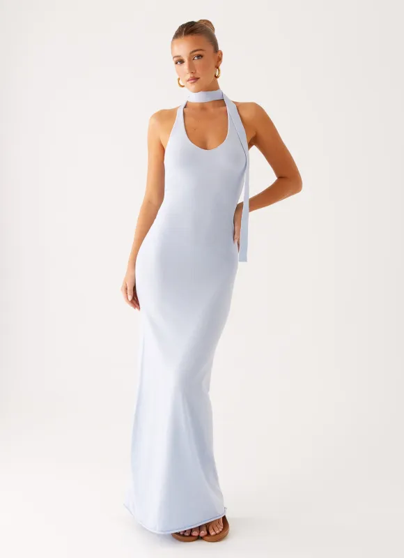 Eddie Knit Maxi Dress - Blue sold by Peppermayo