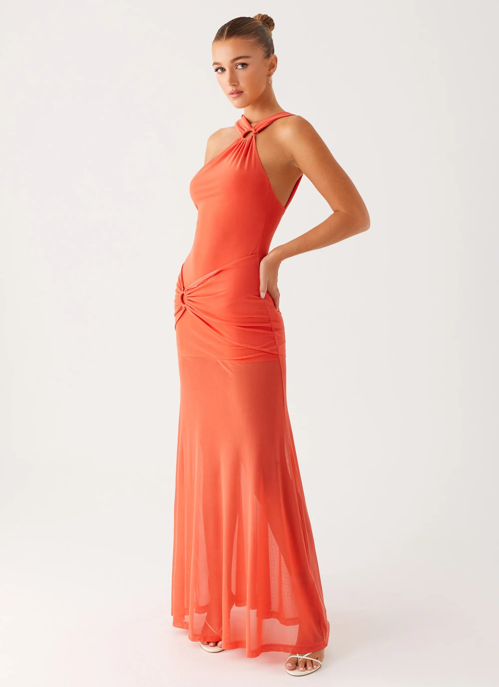 Kavala Maxi Dress - Coral sold by Peppermayo