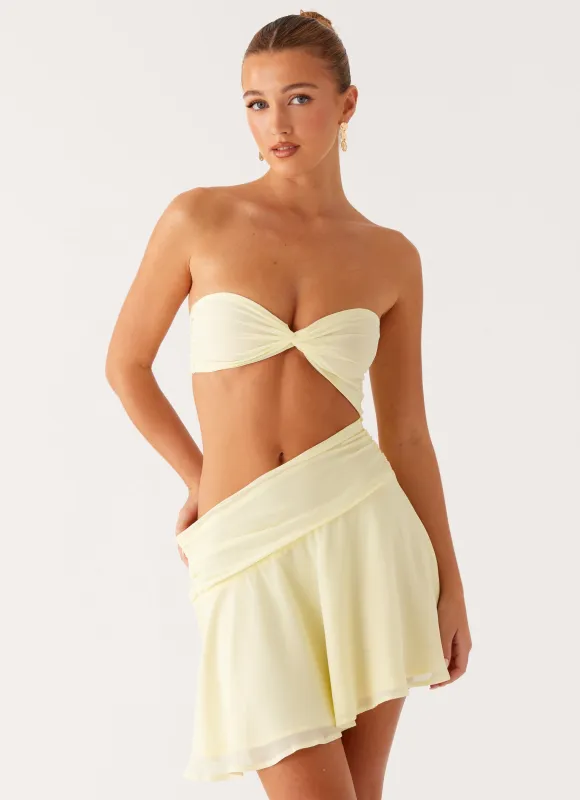 Marbella Mini Dress - Yellow sold by Peppermayo