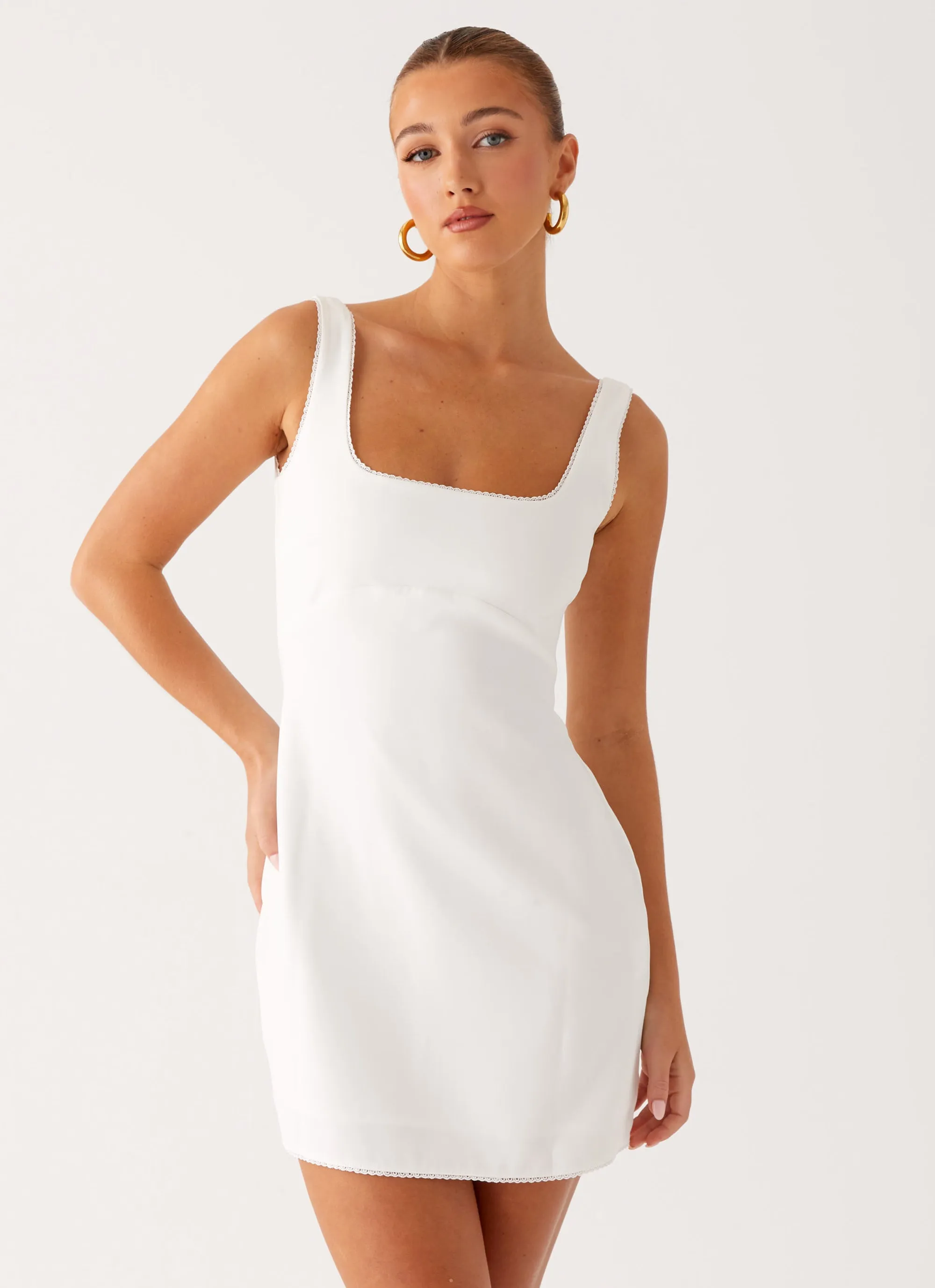 Sedona Mini Dress - White sold by Peppermayo