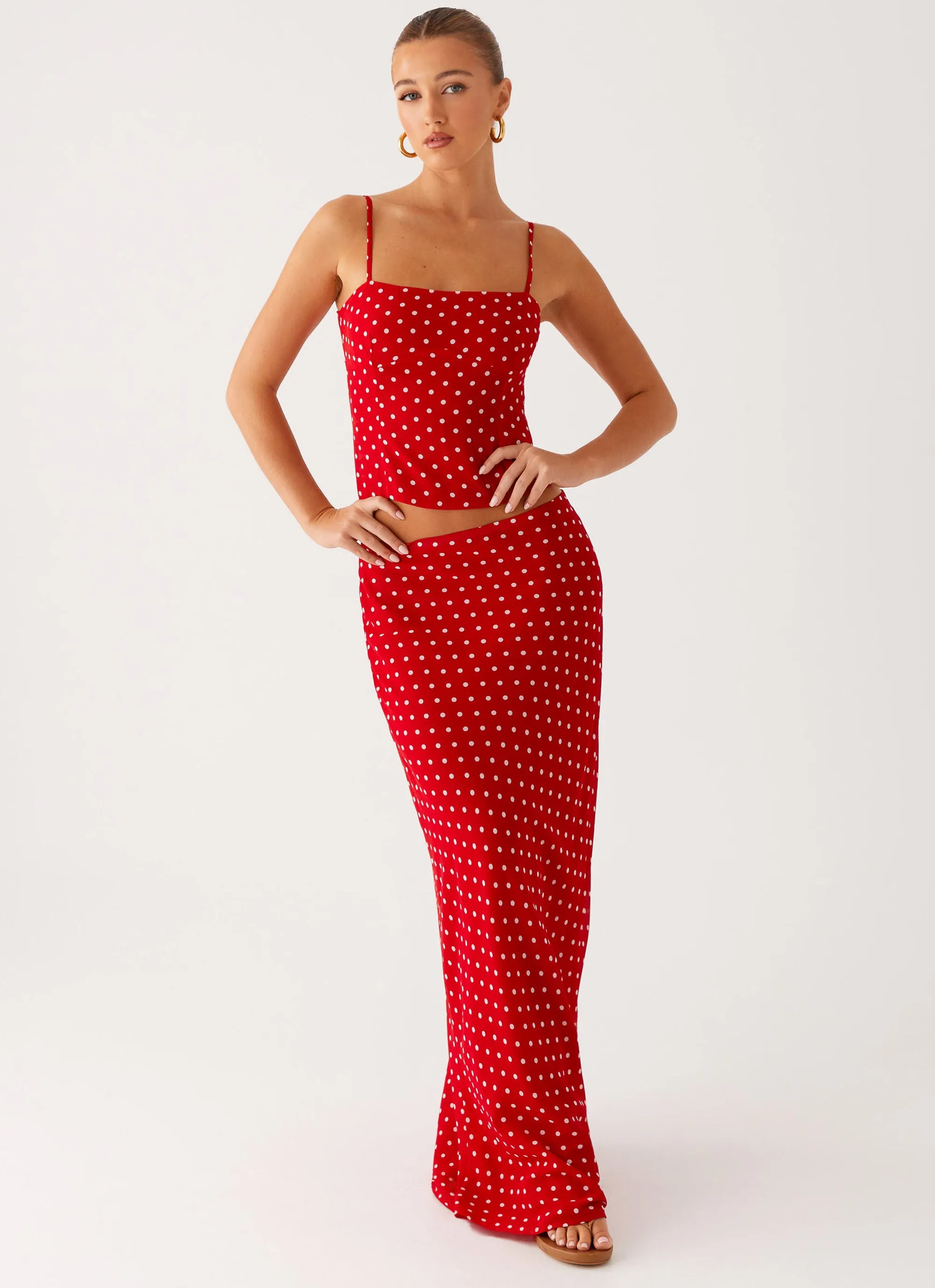 Bendita Maxi Skirt - Red Polka Dot sold by Peppermayo product image thumbnail 3