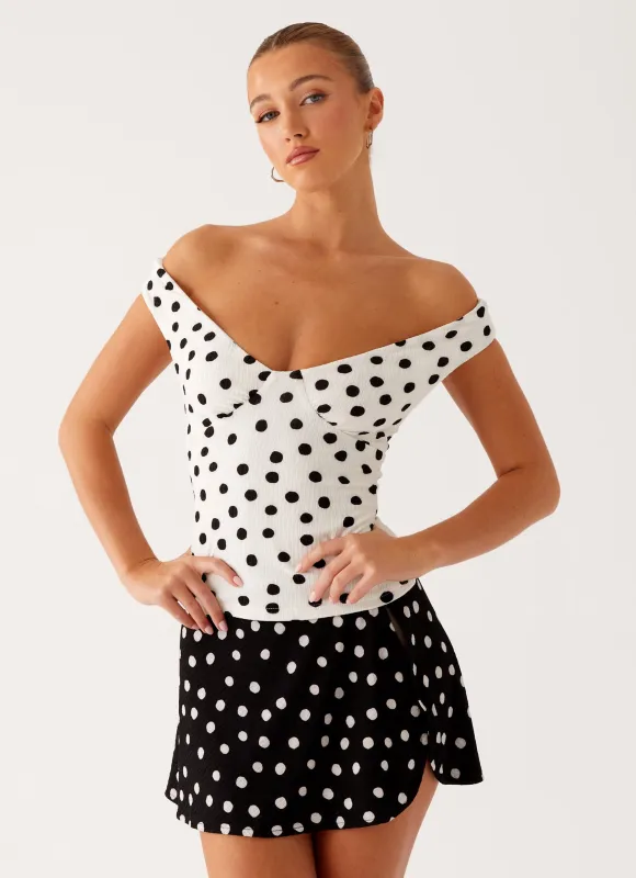 Rylie Top - White Polka Dot made by Peppermayo
