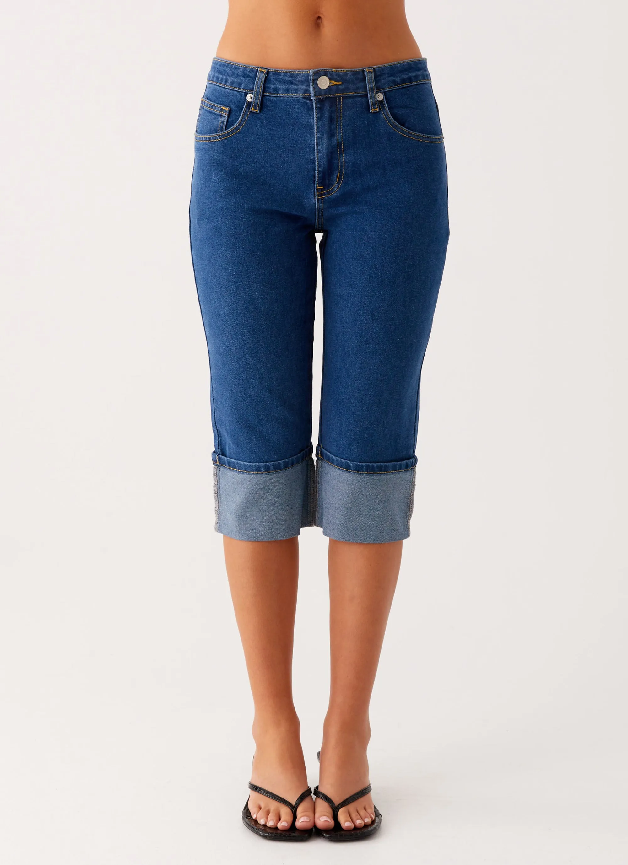 Saylor Denim Capri Jeans - Indigo sold by Peppermayo