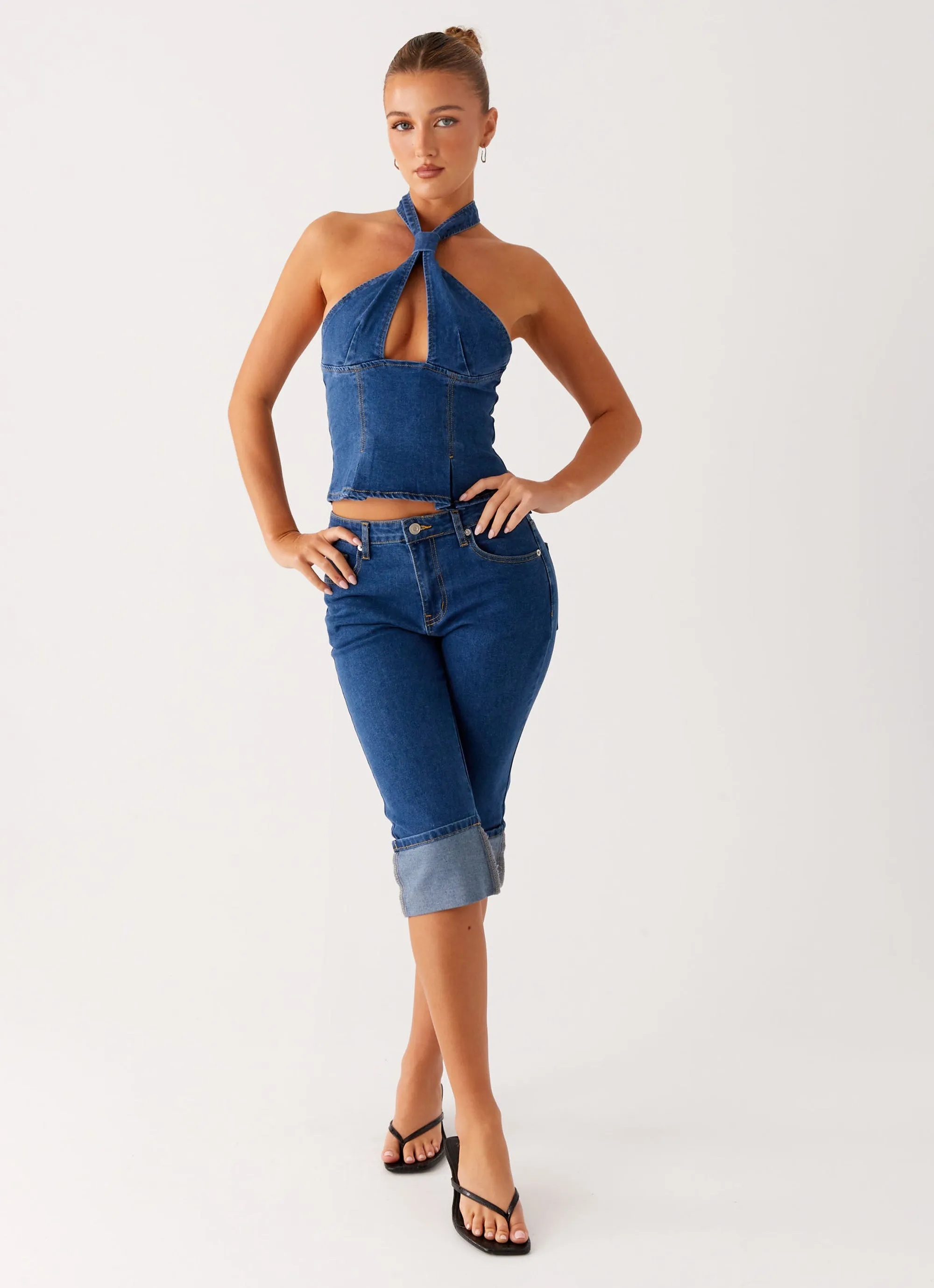 Saylor Denim Capri Jeans - Indigo sold by Peppermayo product image thumbnail 2