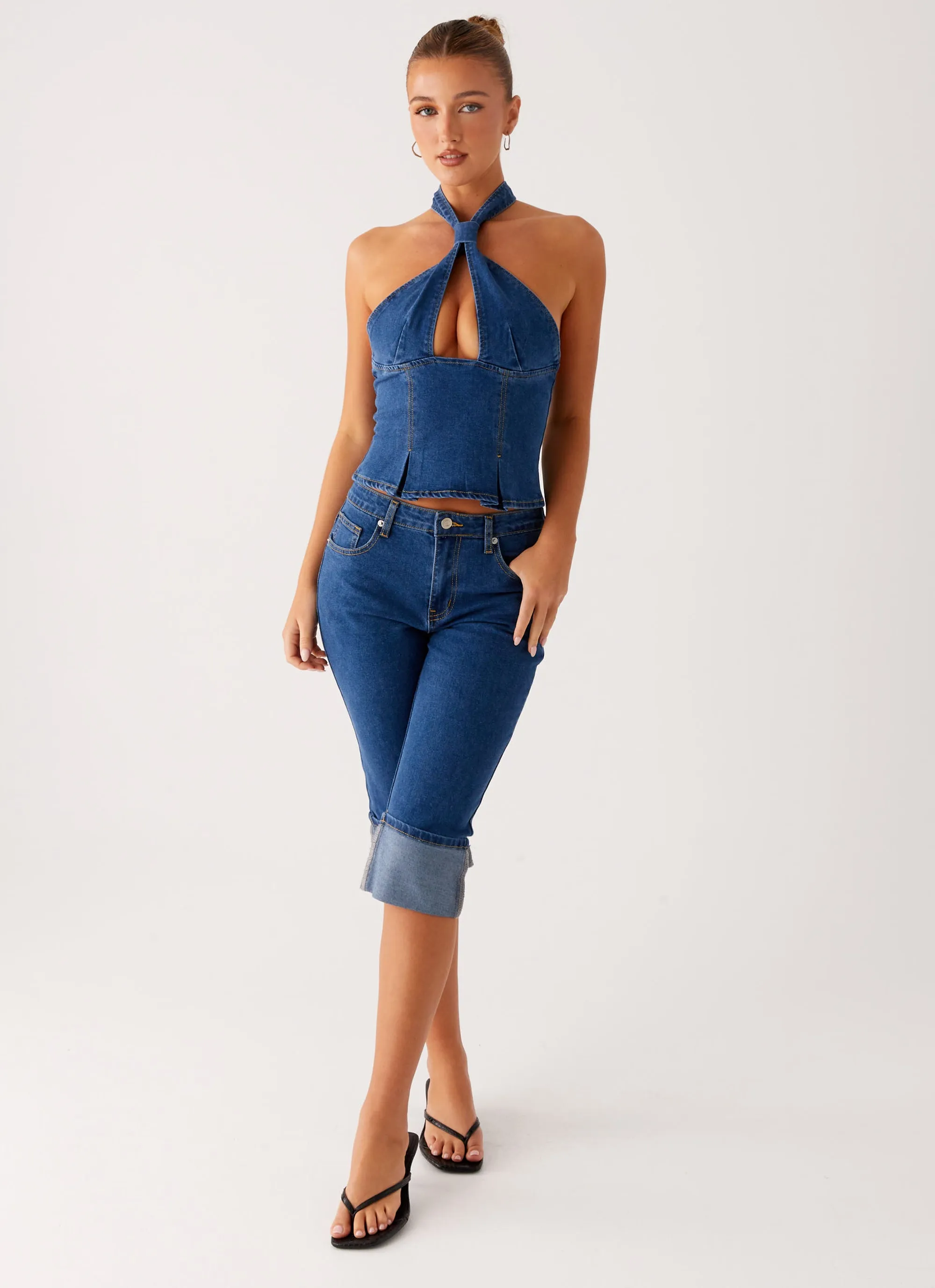 Saylor Denim Capri Jeans - Indigo sold by Peppermayo product image thumbnail 3