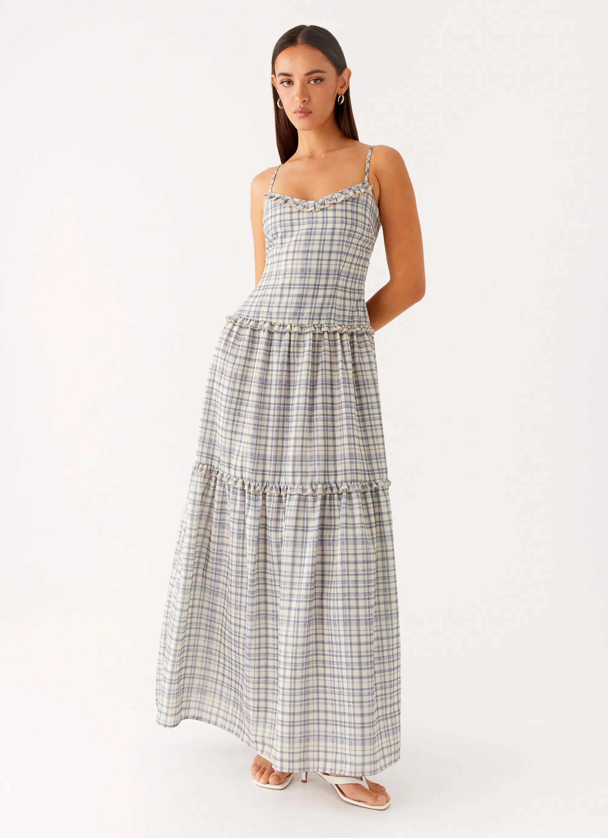 Hermie Midi Dress - Check sold by Peppermayo