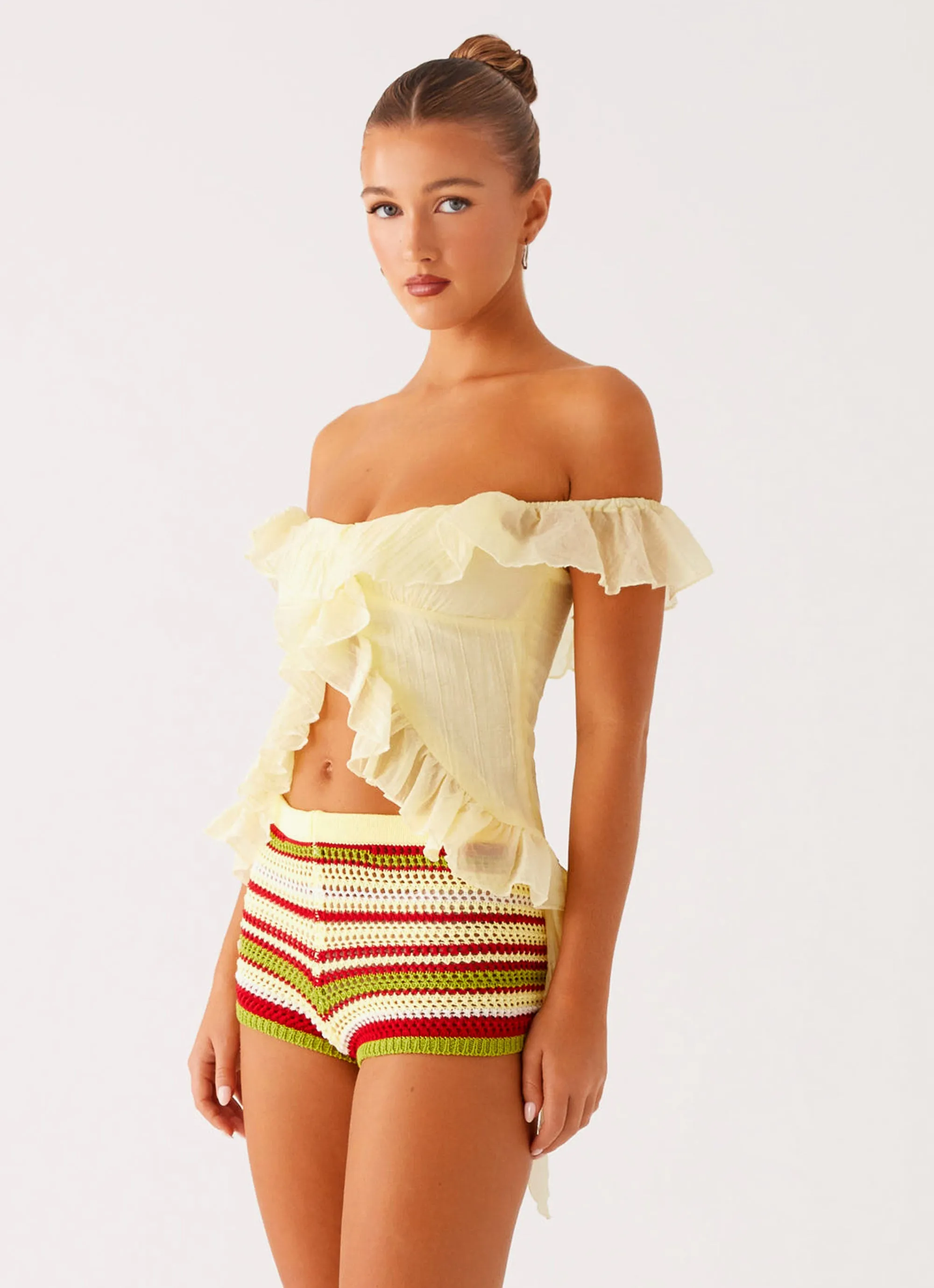 Dylan Off Shoulder Top - Yellow sold by Peppermayo product image thumbnail 5