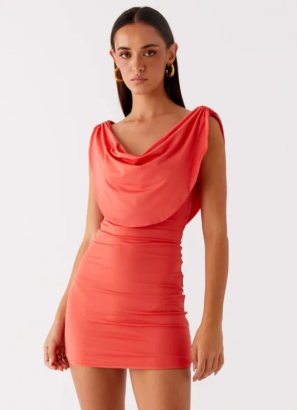 Angeles Mini Dress - Coral made by Peppermayo