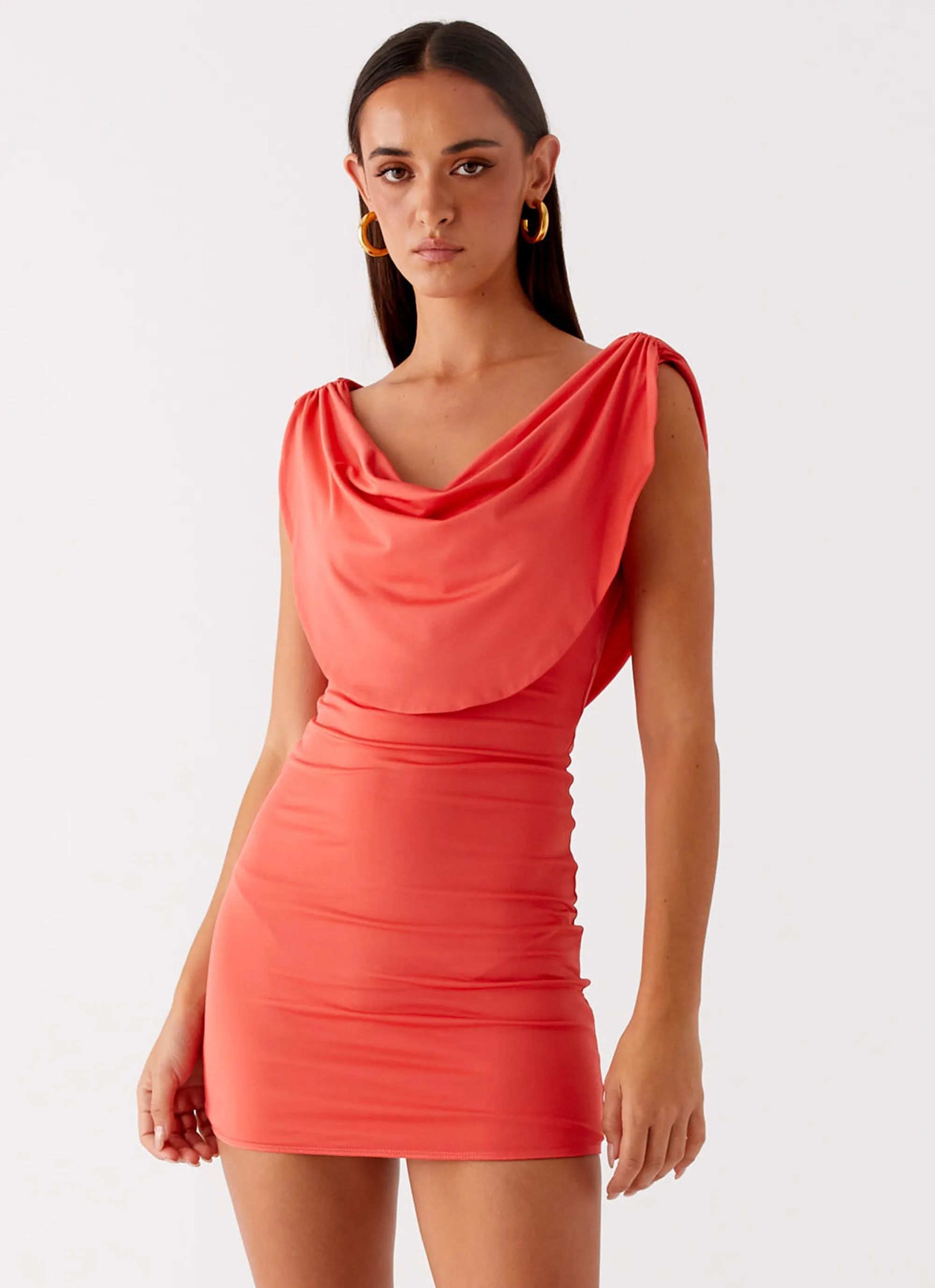 Angeles Mini Dress - Coral sold by Peppermayo