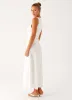Tamsin Linen Maxi Dress - White sold by Peppermayo