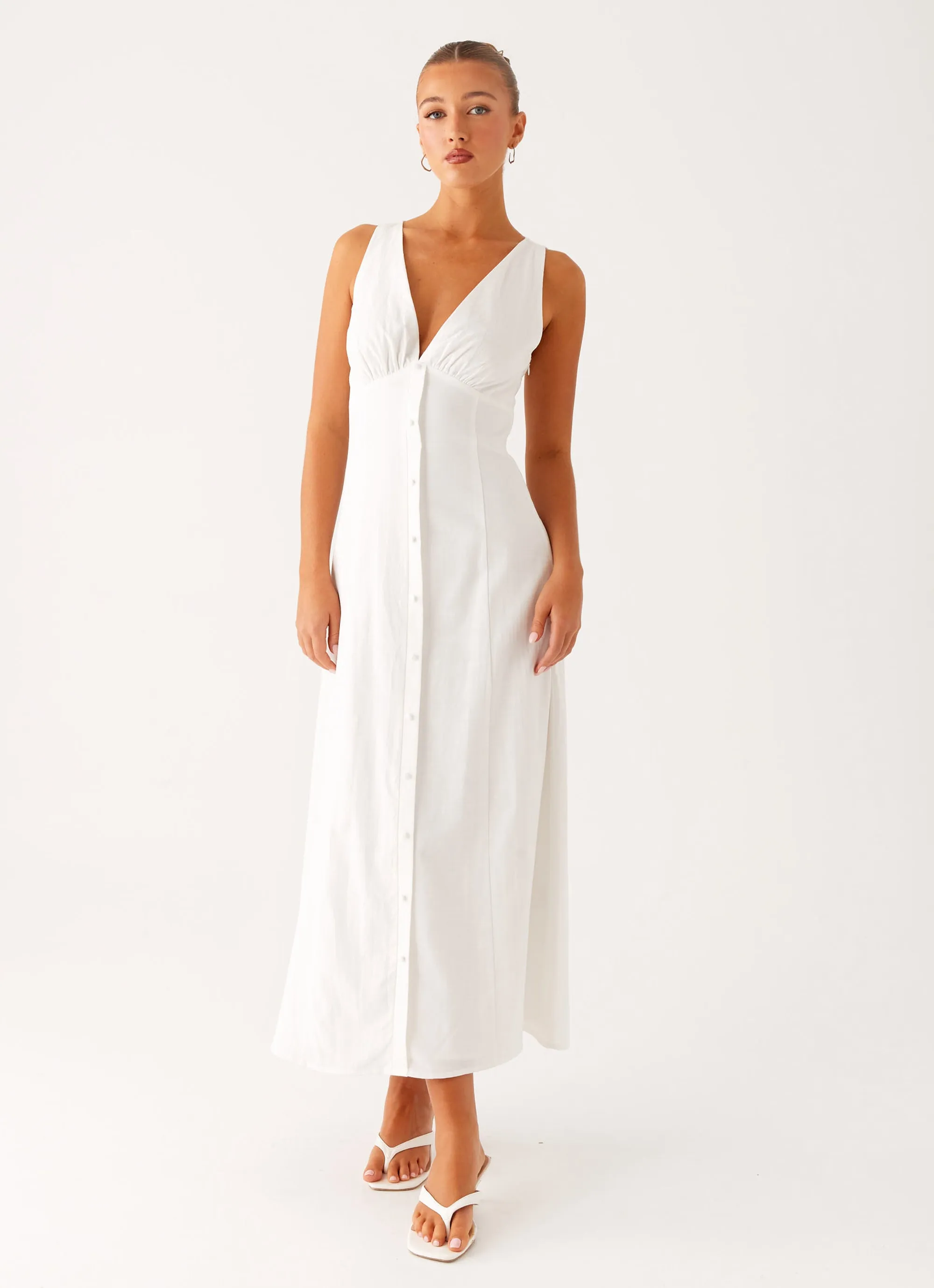 Tamsin Linen Maxi Dress - White sold by Peppermayo product image thumbnail 5
