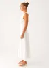 Tamsin Linen Maxi Dress - White sold by Peppermayo