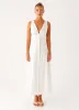 Tamsin Linen Maxi Dress - White sold by Peppermayo