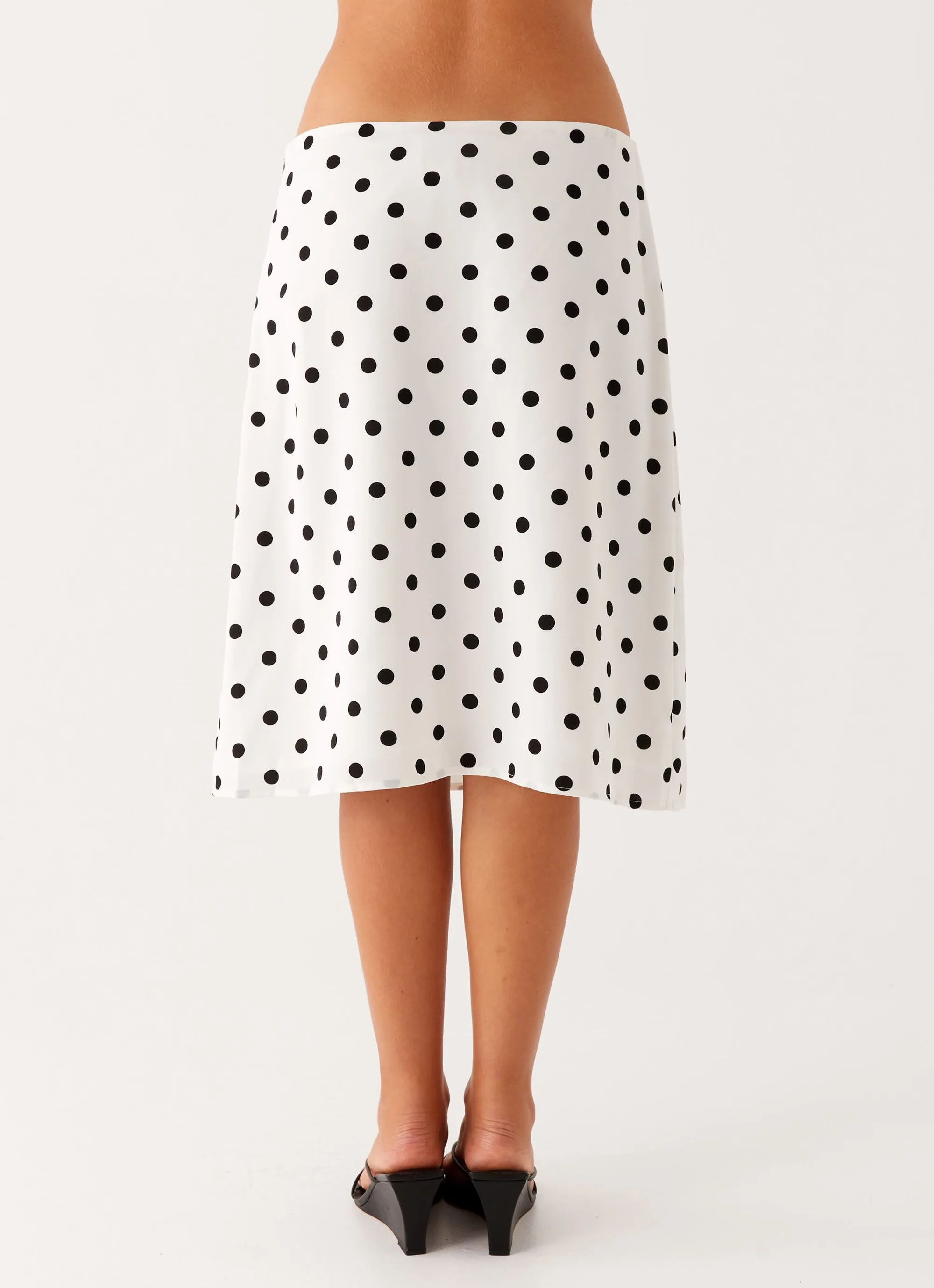 Evoke Chiffon Midi Skirt - White Polka Dot sold by Peppermayo product image thumbnail 5