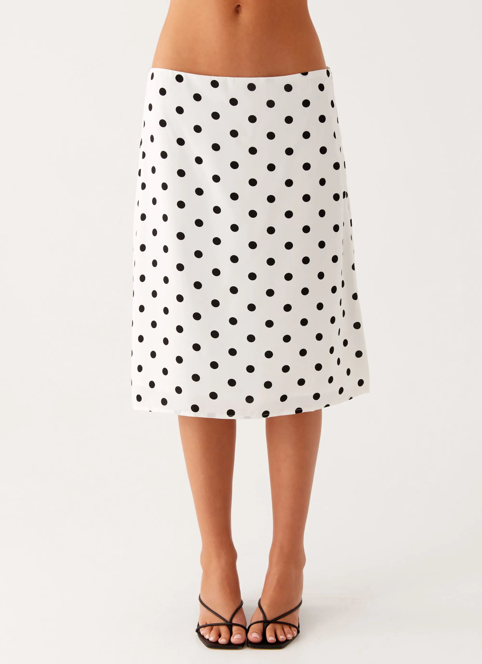 Evoke Chiffon Midi Skirt - White Polka Dot sold by Peppermayo product image thumbnail 3