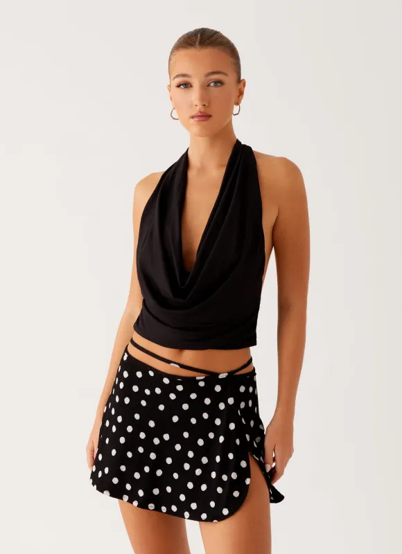 Ashi Cowl Top - Black sold by Peppermayo