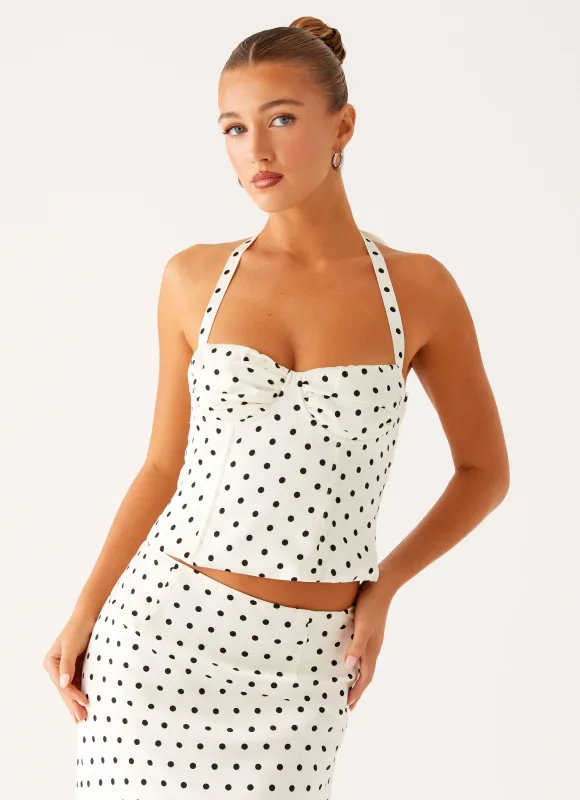 Breanne Top - White Polka Dot made by Peppermayo