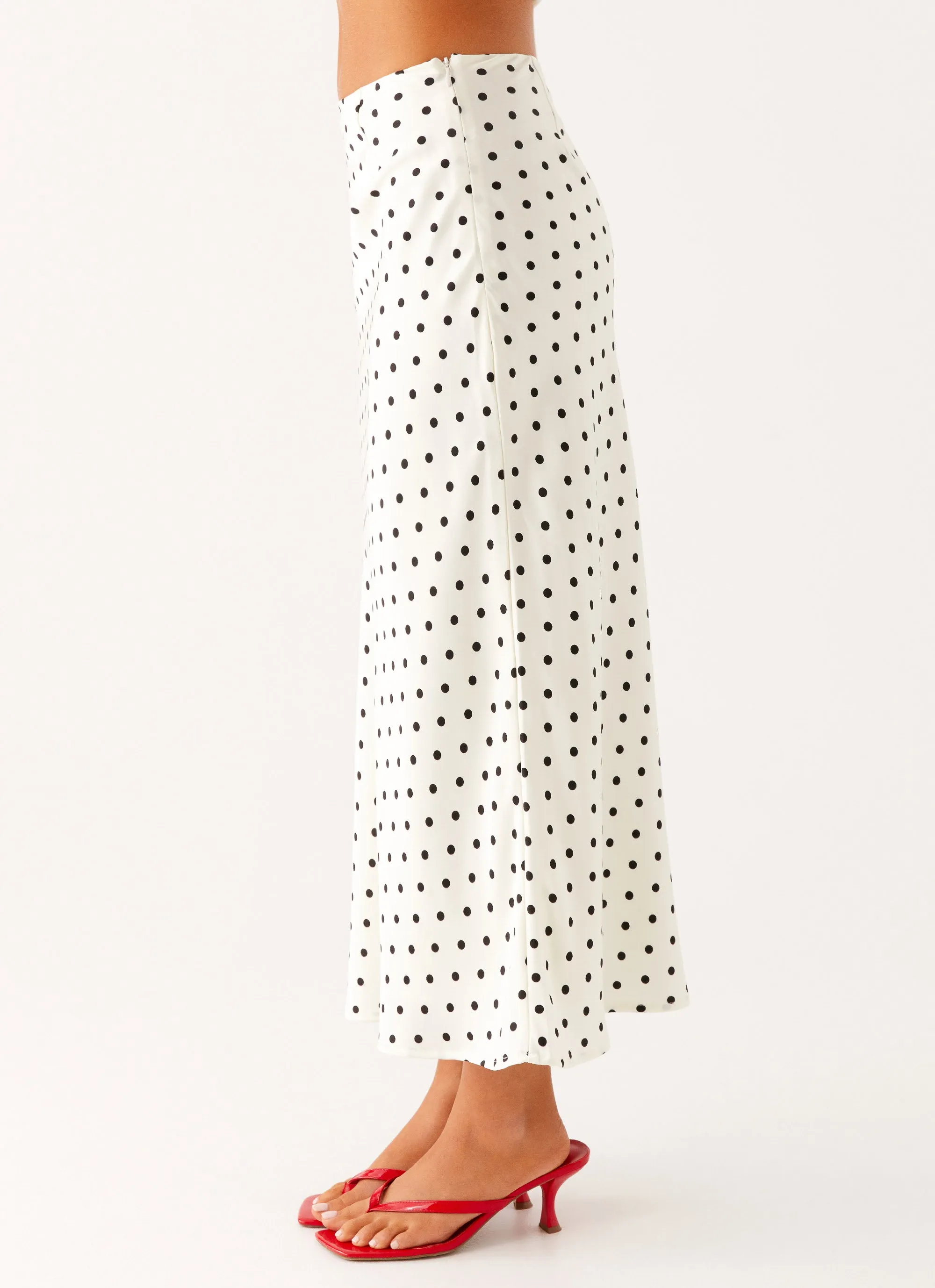 Breanne Midi Skirt - White Polka Dot sold by Peppermayo product image thumbnail 5