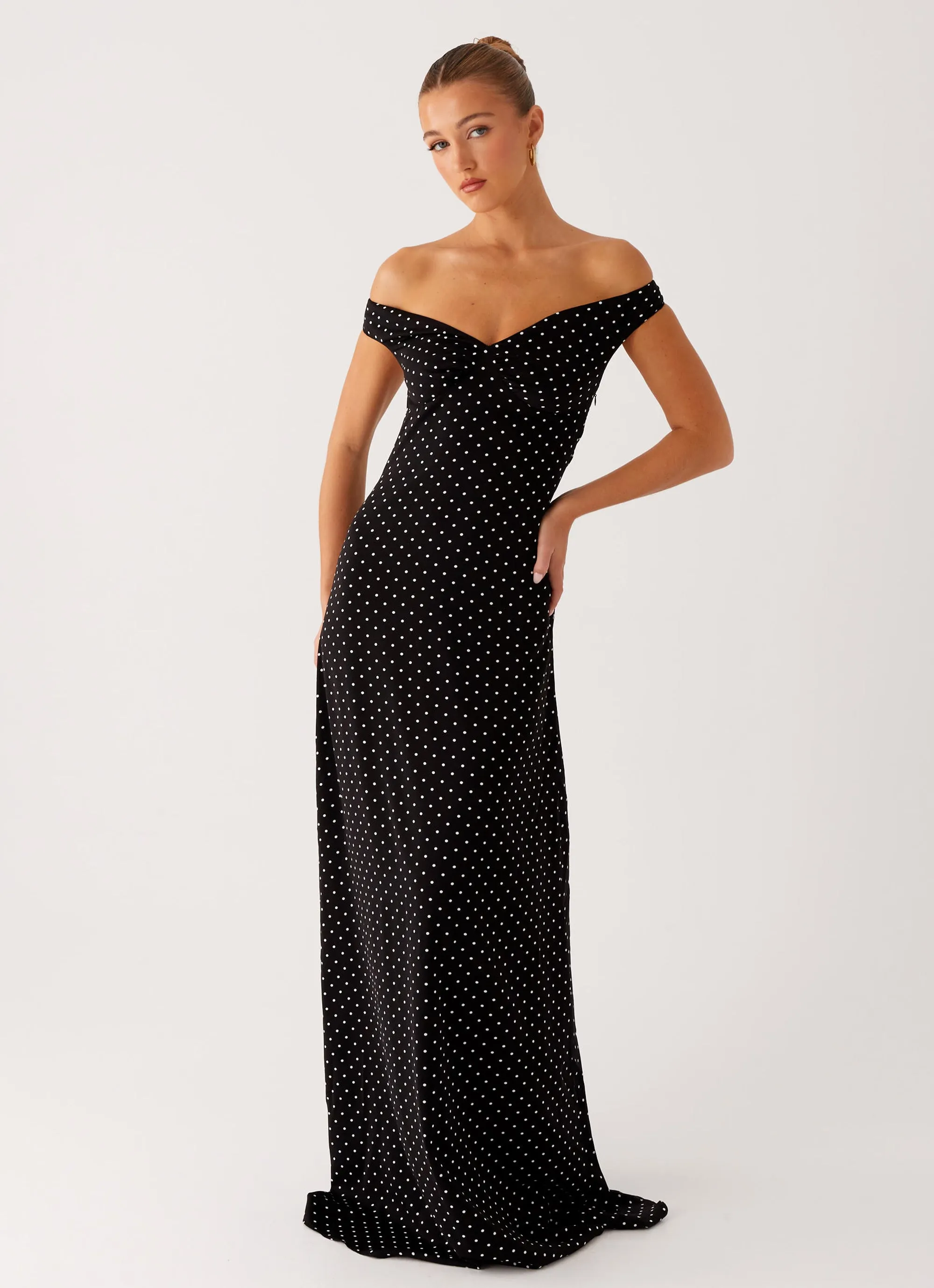 Melany Maxi Dress - Black Polka Dot sold by Peppermayo product image thumbnail 5