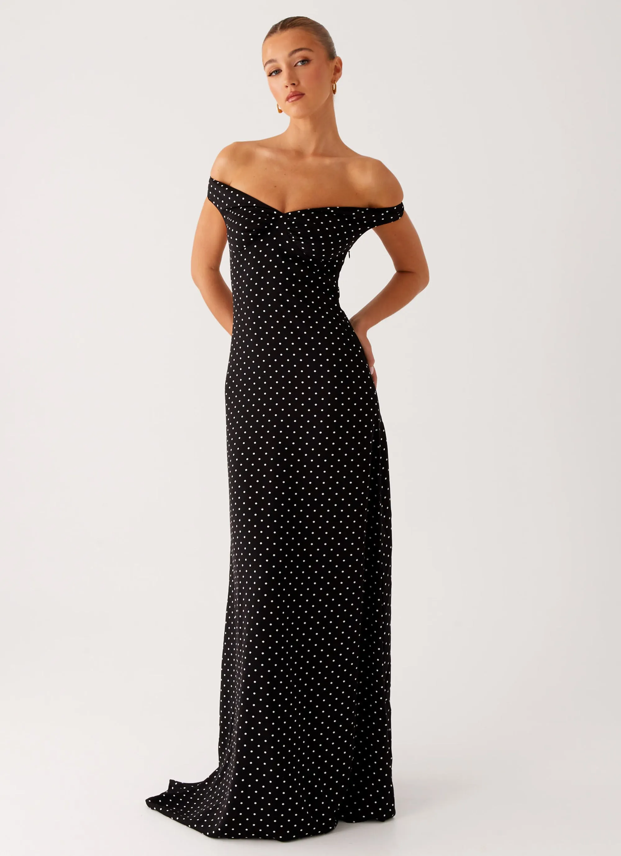 Melany Maxi Dress - Black Polka Dot sold by Peppermayo product image thumbnail 4