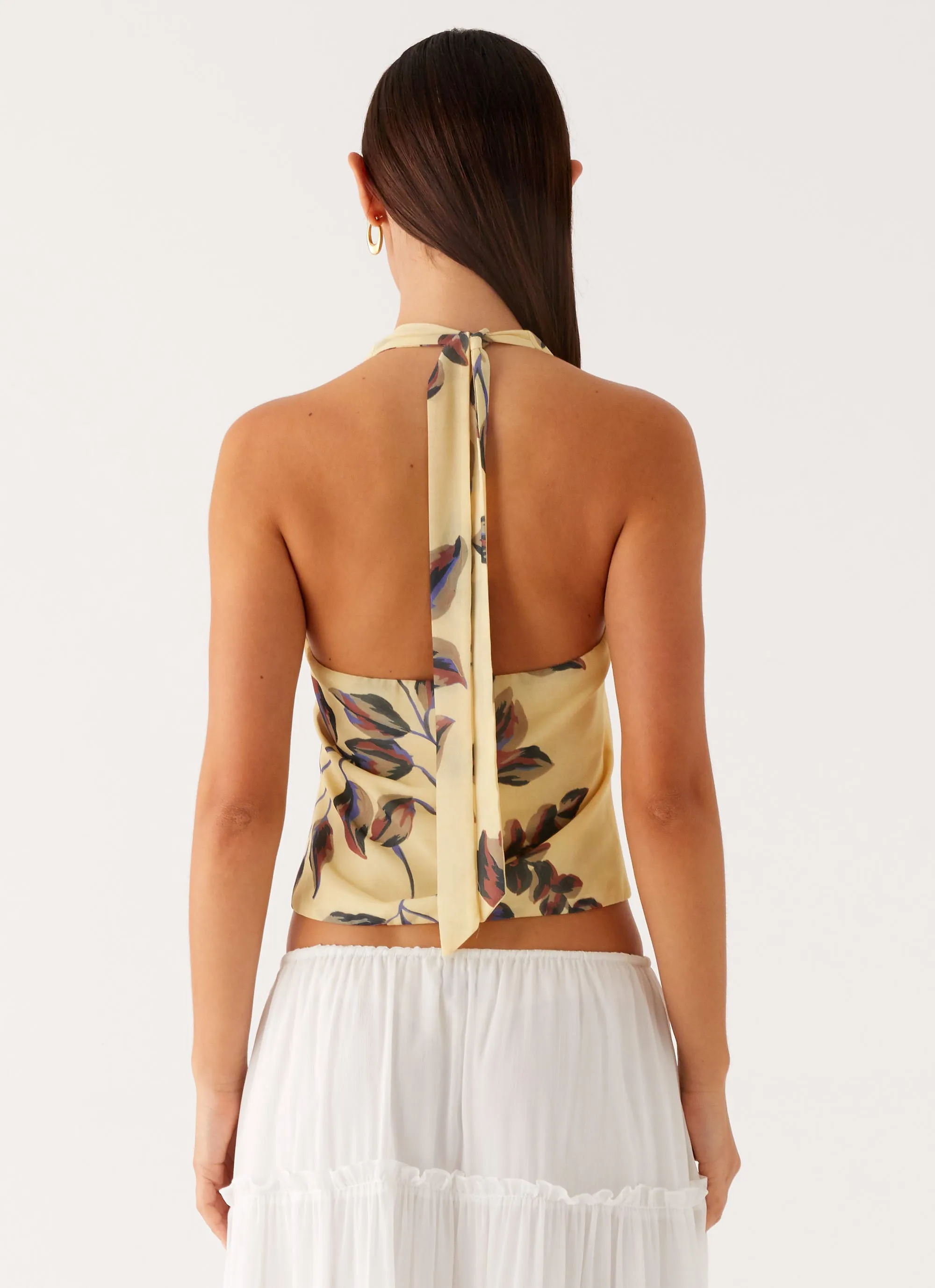 Devoted Halterneck Top - Buttercream Floral sold by Peppermayo product image thumbnail 4
