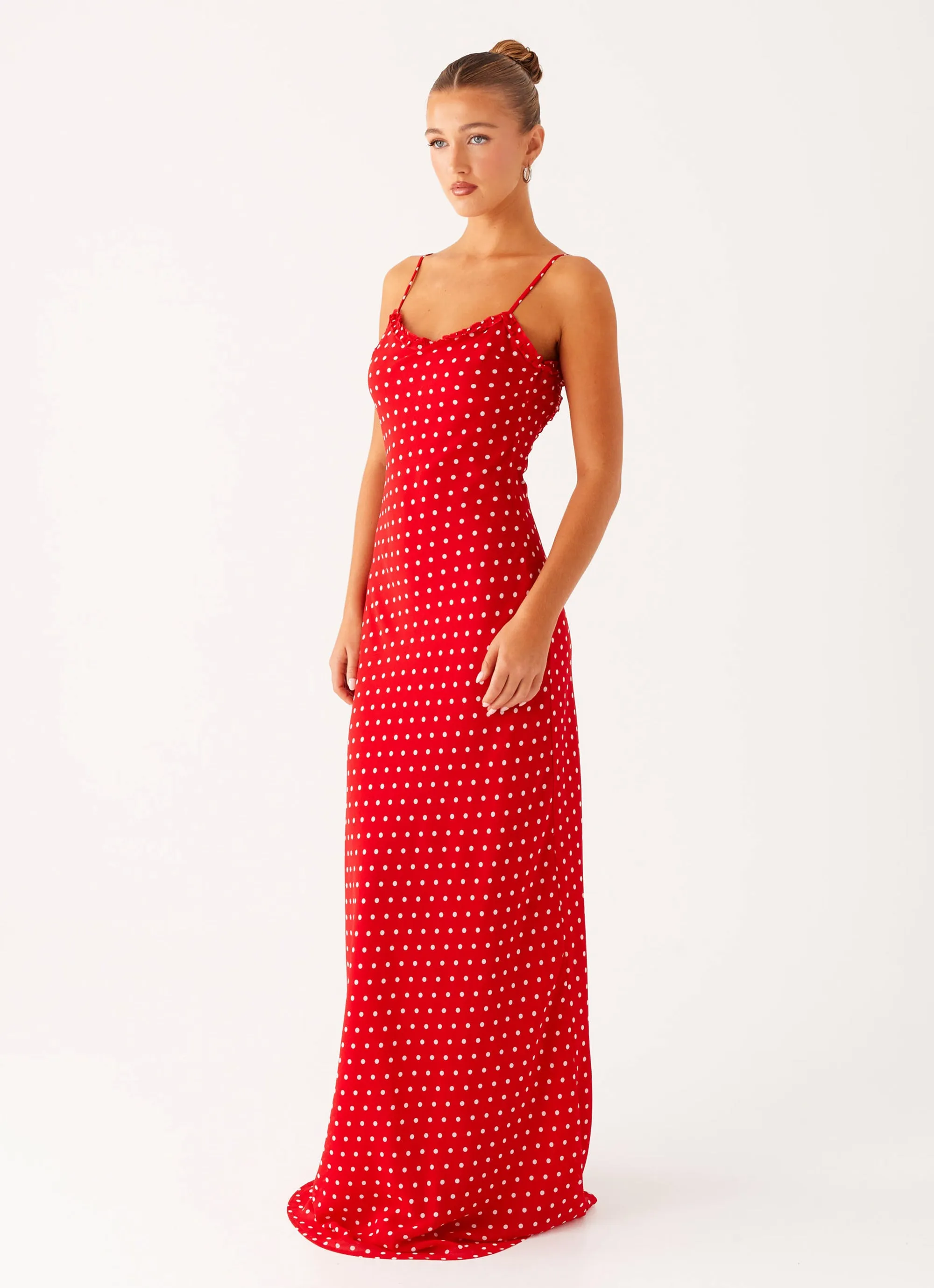 Pareo Maxi Dress - Red Polka Dot sold by Peppermayo product image thumbnail 4