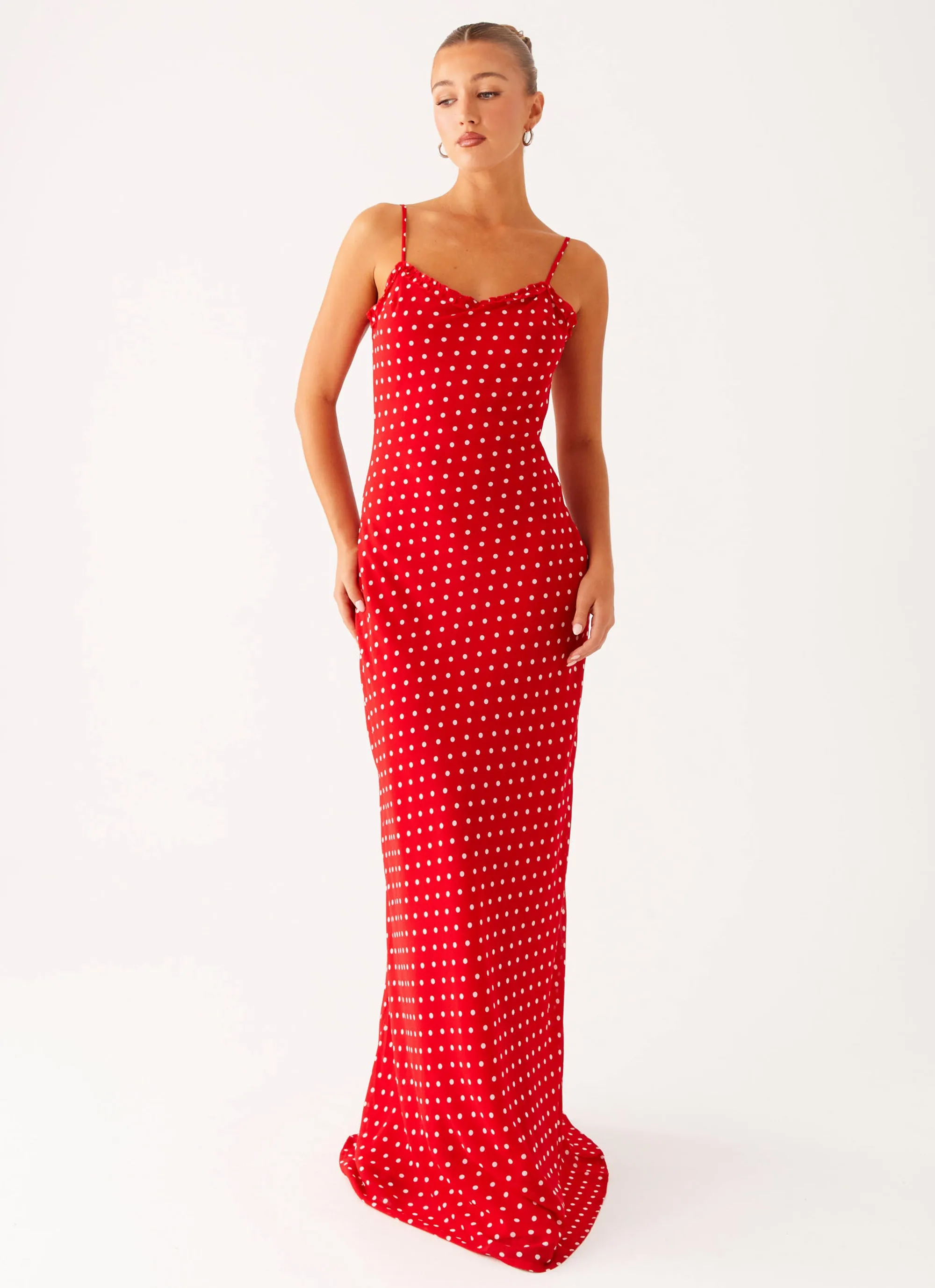 Pareo Maxi Dress - Red Polka Dot sold by Peppermayo product image thumbnail 5