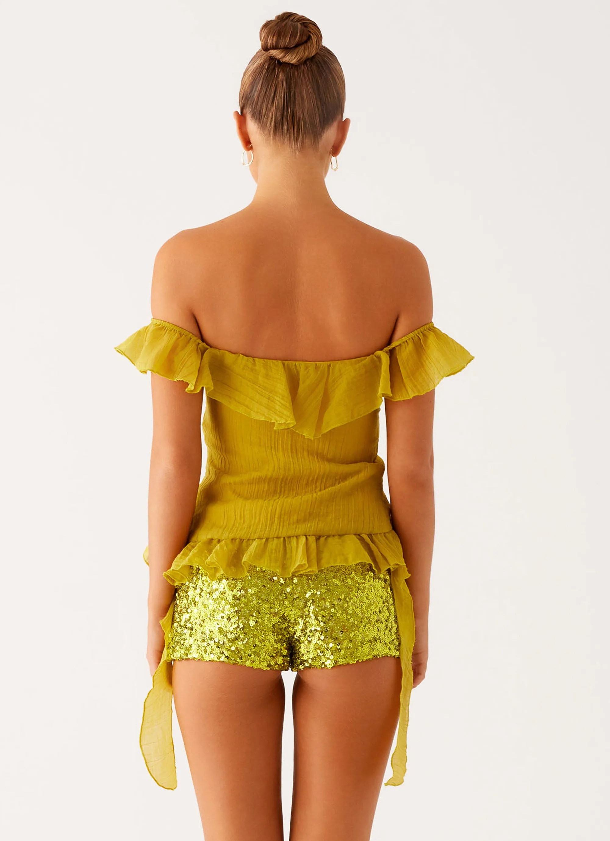 Dylan Off Shoulder Top - Lime sold by Peppermayo product image thumbnail 5